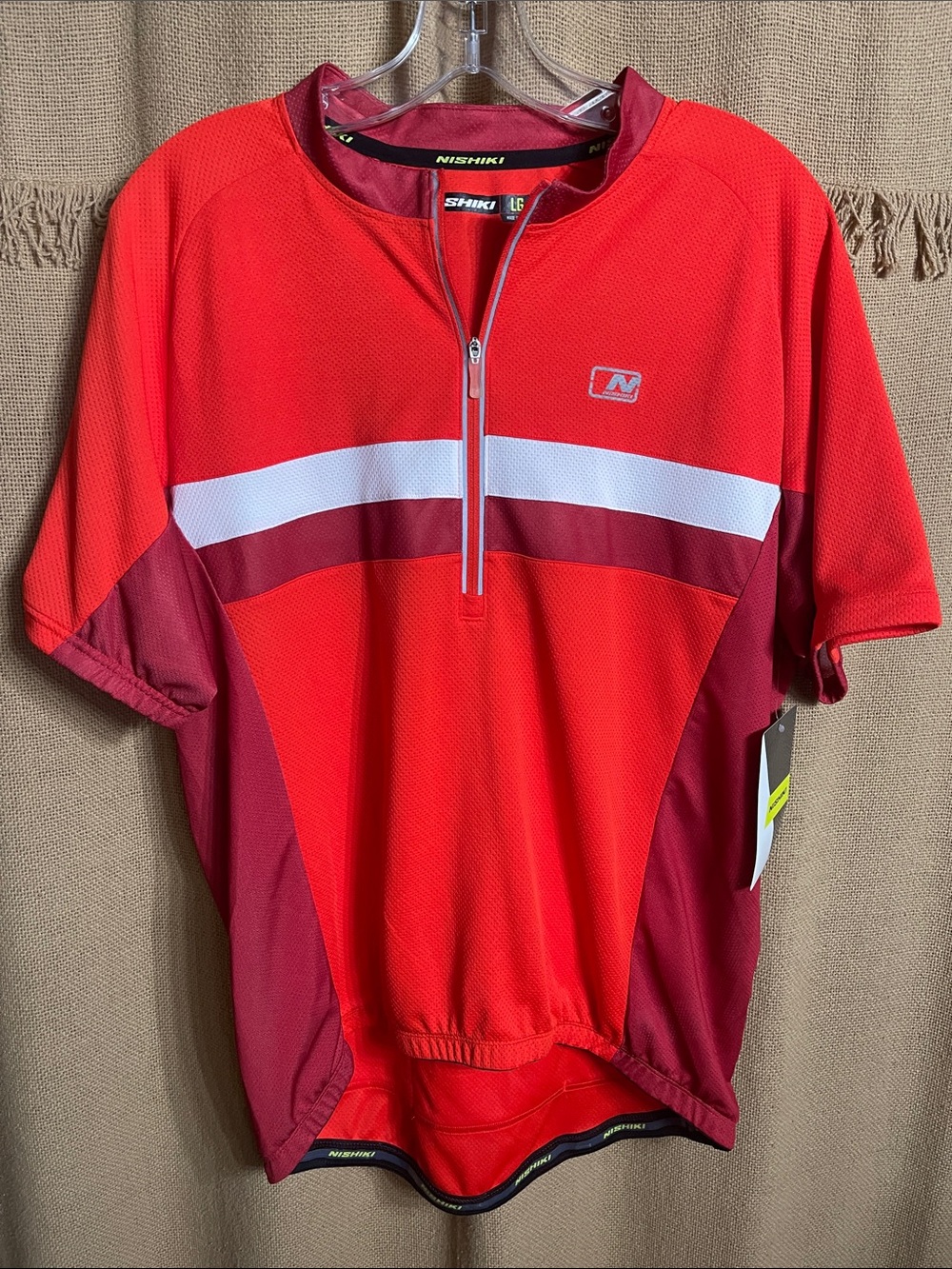 Nishiki Men's Red Short Sleeve Cycling Jersey